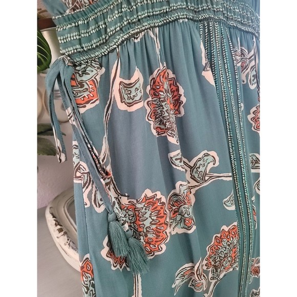 Knox Rose Teal and Red Floral Maxi Dress - Picture 5 of 15